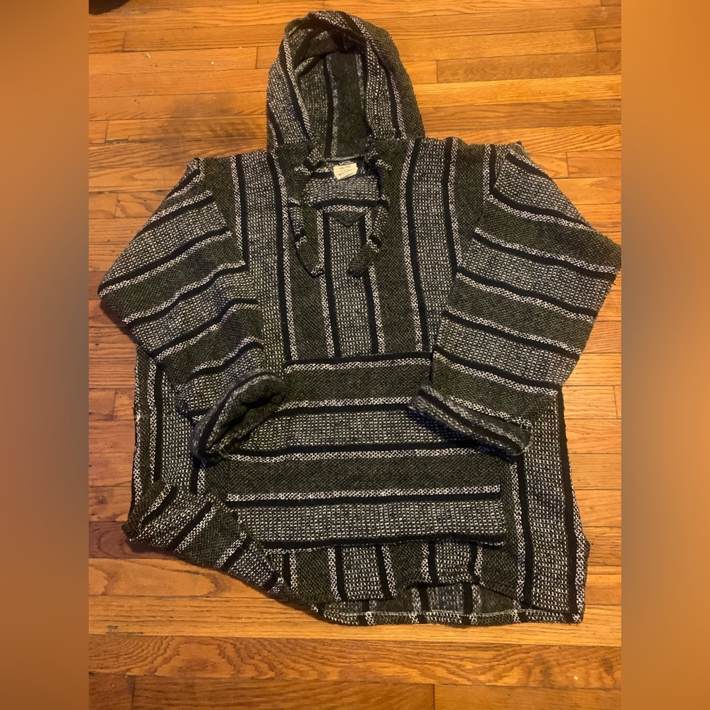 Knitted oversized poncho